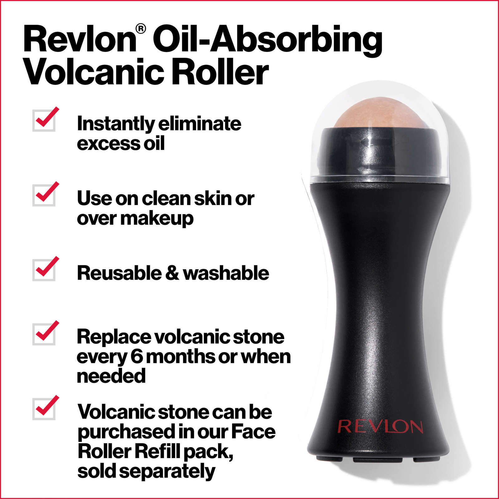 Oil-Absorbing Volcanic Roller, On-the-go and Reusable