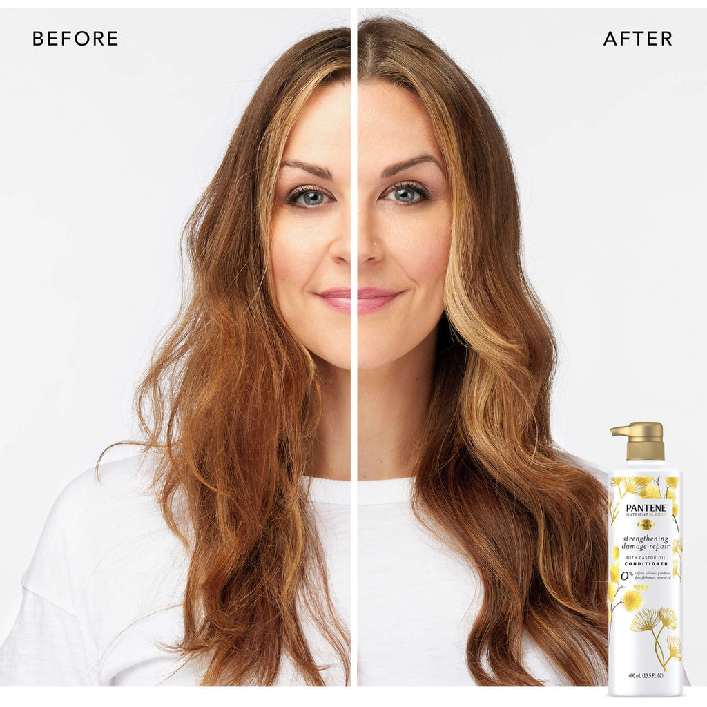 Sulfate Free Conditioner, Hair Strengthening Anti Frizz Damage Repair with Castor Oil, Safe for Color Treated Hair, Nutrient Blends