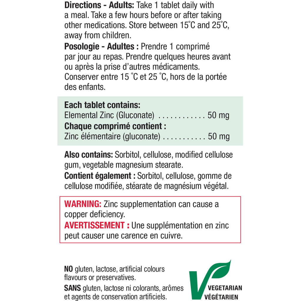 Zinc Tablets, 50 mg