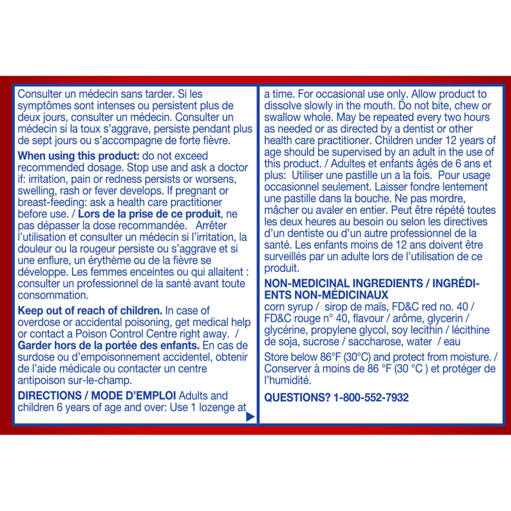 Chloraseptic Sore Throat with Soothing Liquid Centre Lozenges Cherry