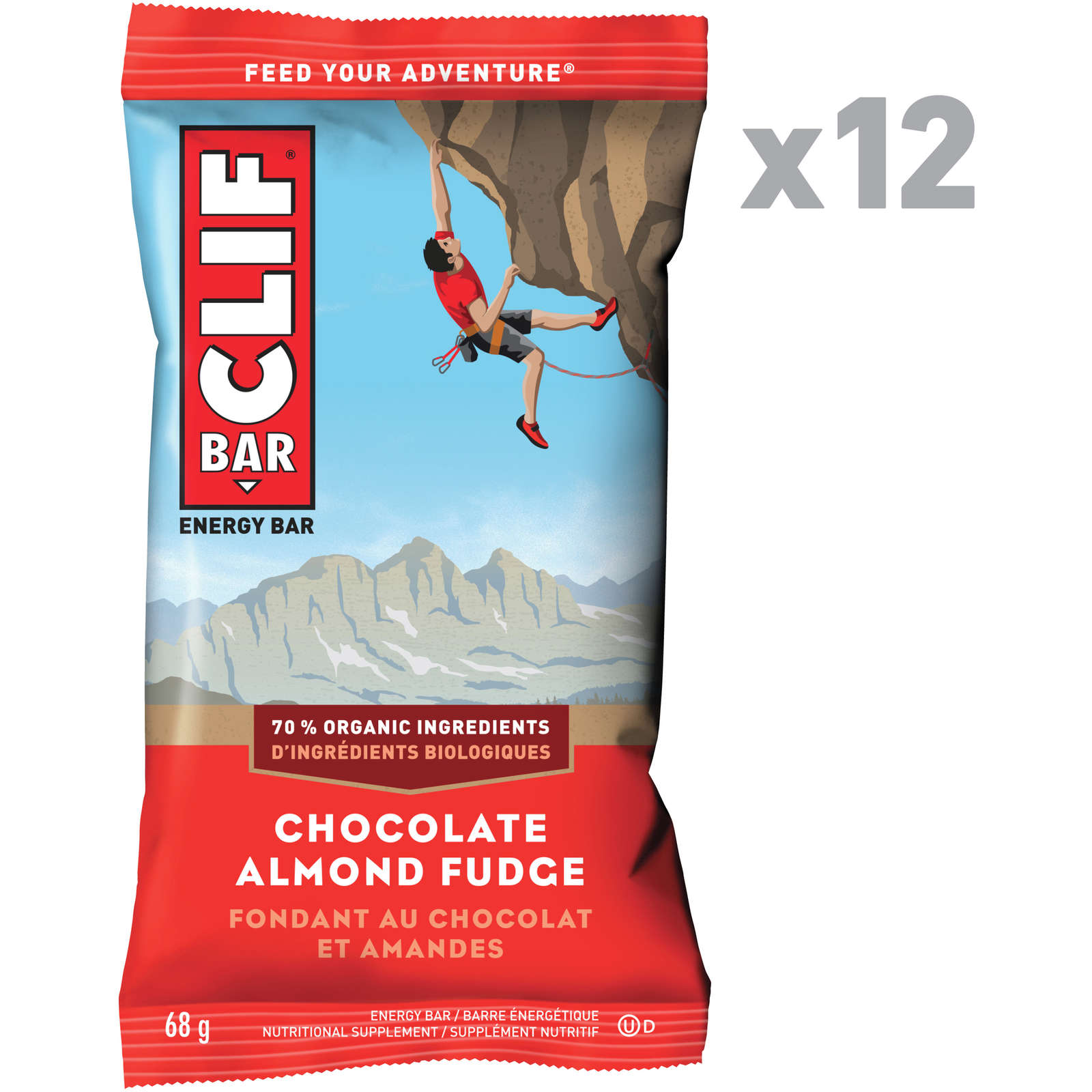 CLIF BAR - Energy Bars - Chocolate Almond Fudge - (68 Gram Protein Bars, 12 Count)