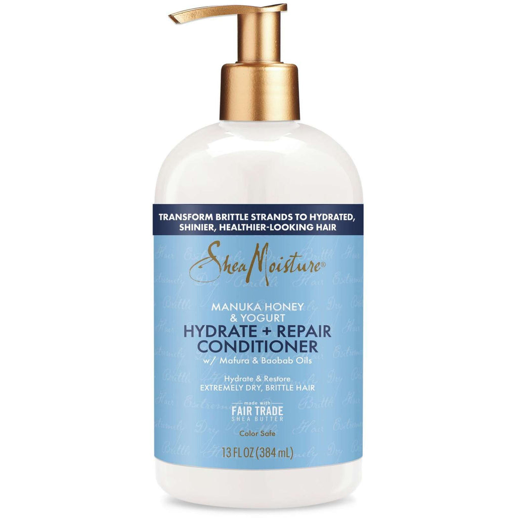 SheaMoisture Manuka Honey & Yogurt Hydrate & Repair Conditioner for Damaged Wavy & Curly hair with Mafura & Baobab Oils 384 ml
