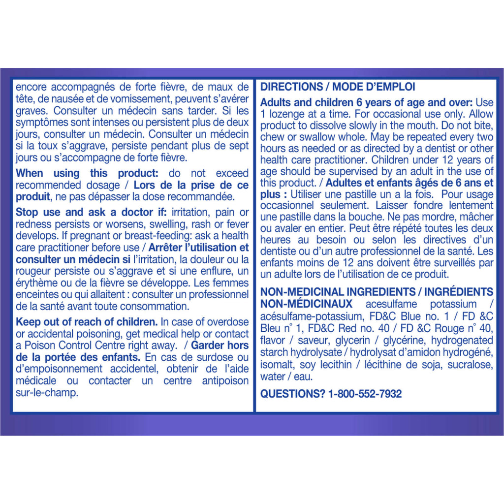 Chloraseptic Sore Throat Lozenges Sucrose Free Berry Cherry