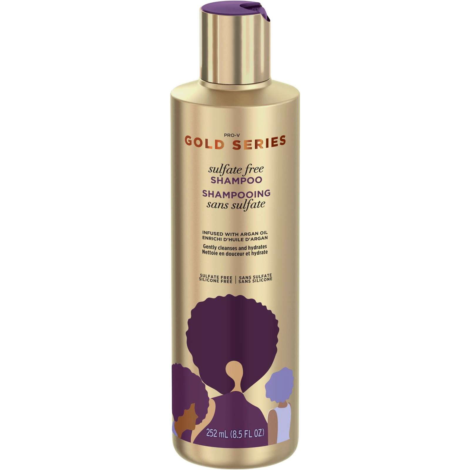 Gold Series from Pantene Sulfate-Free Shampoo with Argan Oil for Curly, Coily Hair, 252 mL