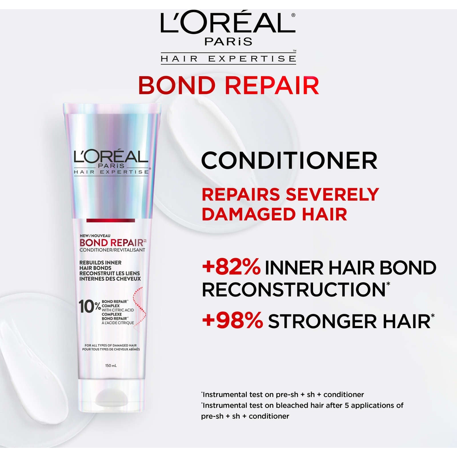 Hair Expertise Bond Repair Conditioner,  Repairs All Types of Damaged Hair, with Citric Acid Complex