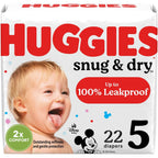 Snug & Dry Baby Diapers, Size 5 (27+ lbs)