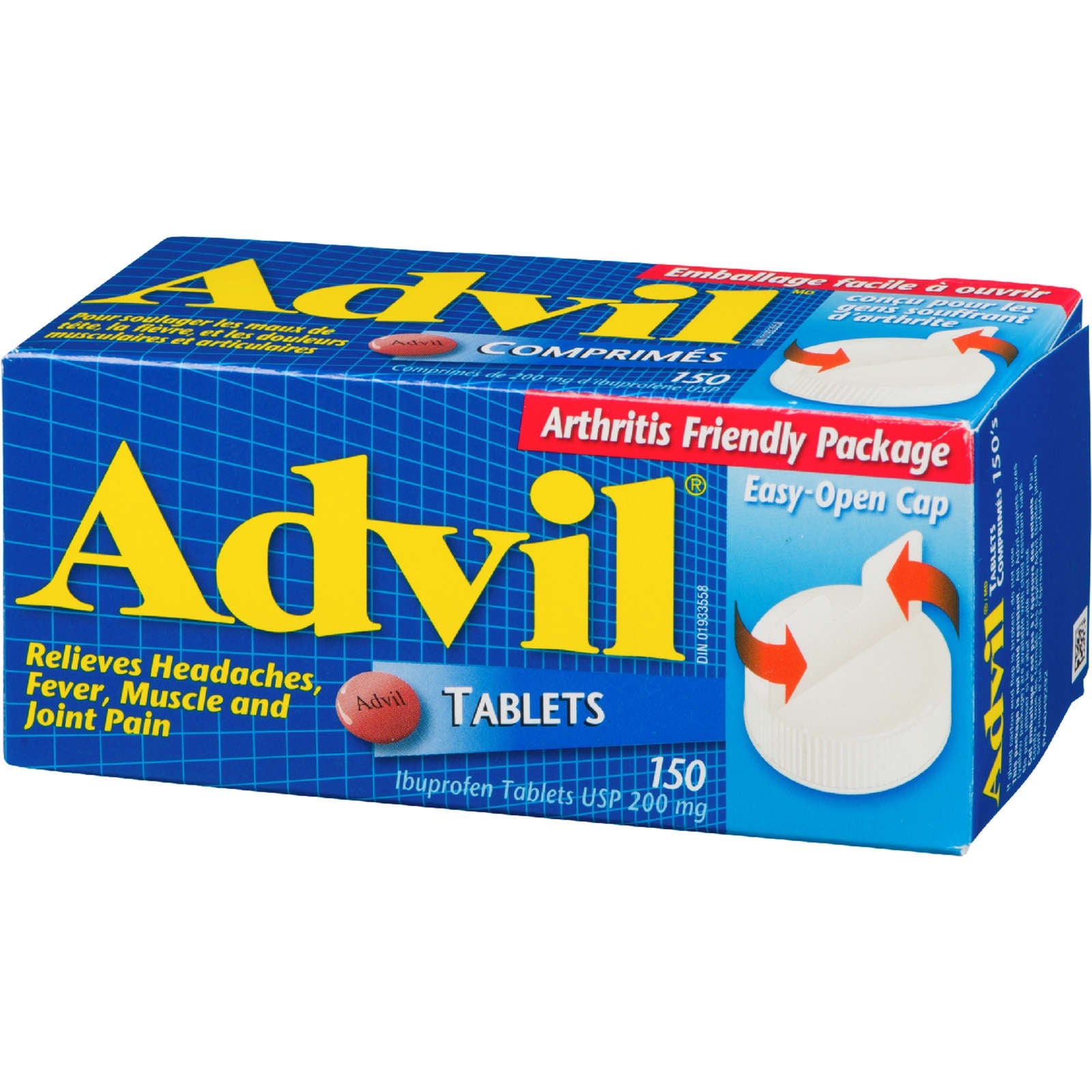 Advil Regular Strength Ibuprofen Tablets for Headaches and Pain Relief, 200 mg, 150 Count