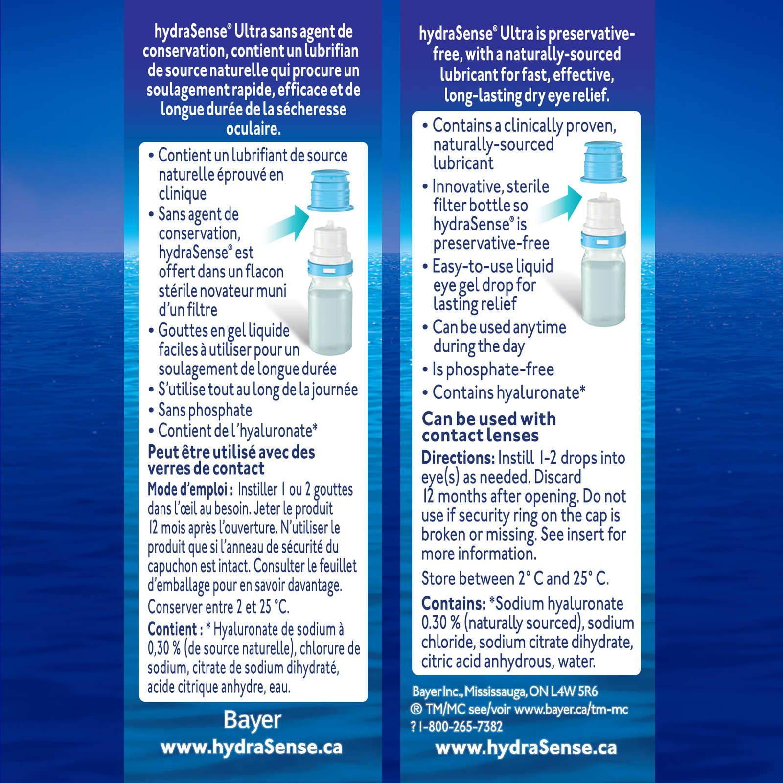hydraSense ULTRA Eye Drops for Dry Eyes, Fast Long Lasting Relief, Preservative Free, Naturally Sourced Lubricant, 10ml