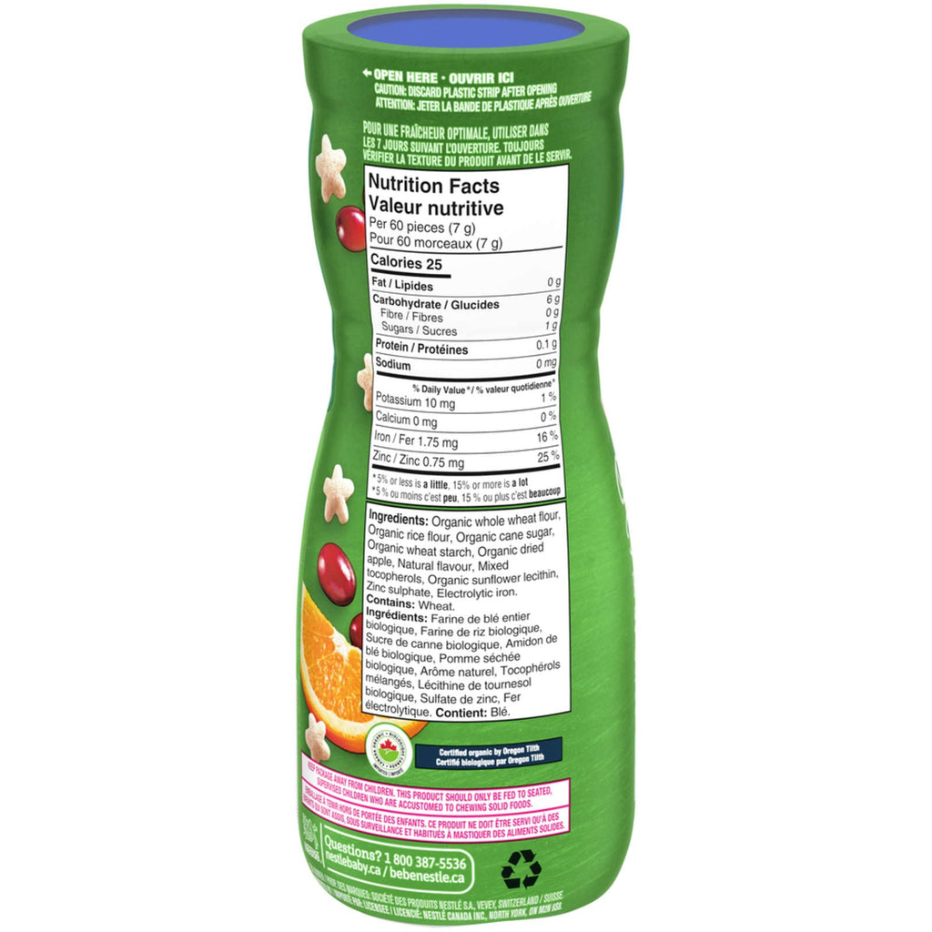 GERBER Organic Puffs, Cranberry Orange, Baby Snacks