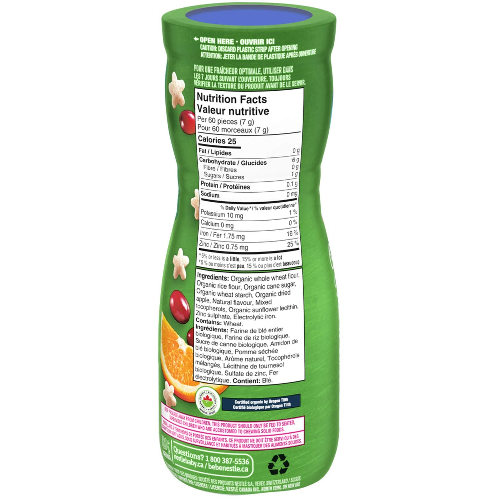 GERBER Organic Puffs, Cranberry Orange, Baby Snacks