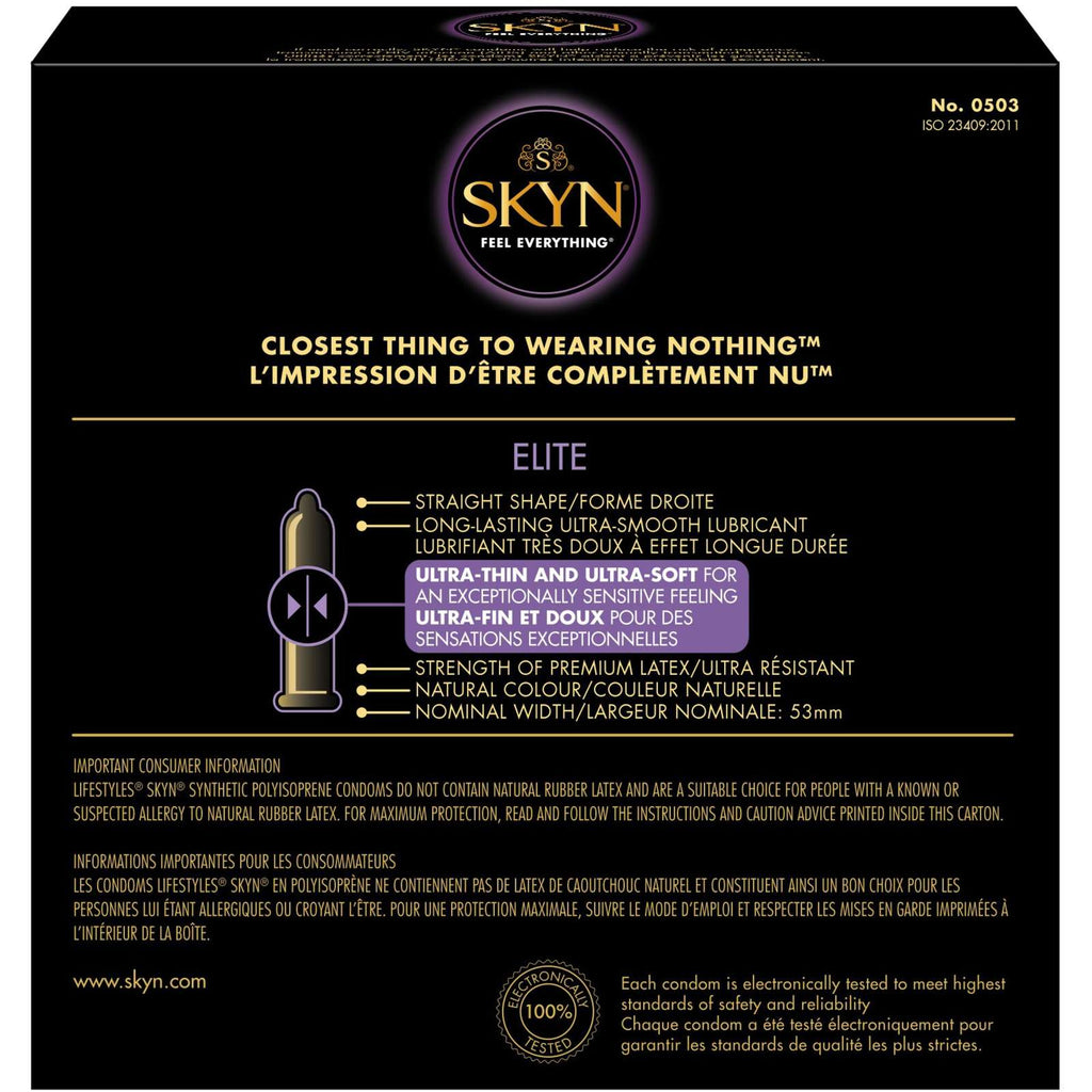 SKYN® Elite 22 Natural Latex Free Lubricated Condoms