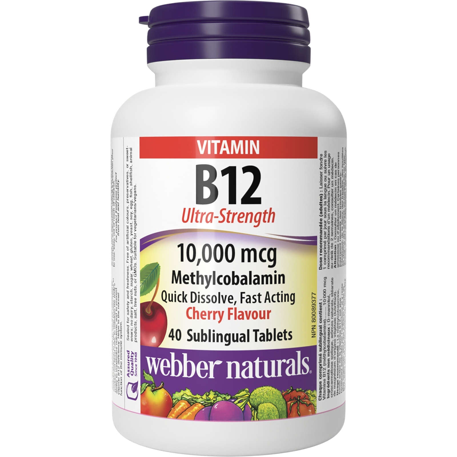 B12 Ultra-Strength 10,000 mcg Cherry Flavour