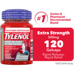 Tylenol Extra Strength Pain Relief Acetaminophen 500mg Rapid Release Gels, 120 Count