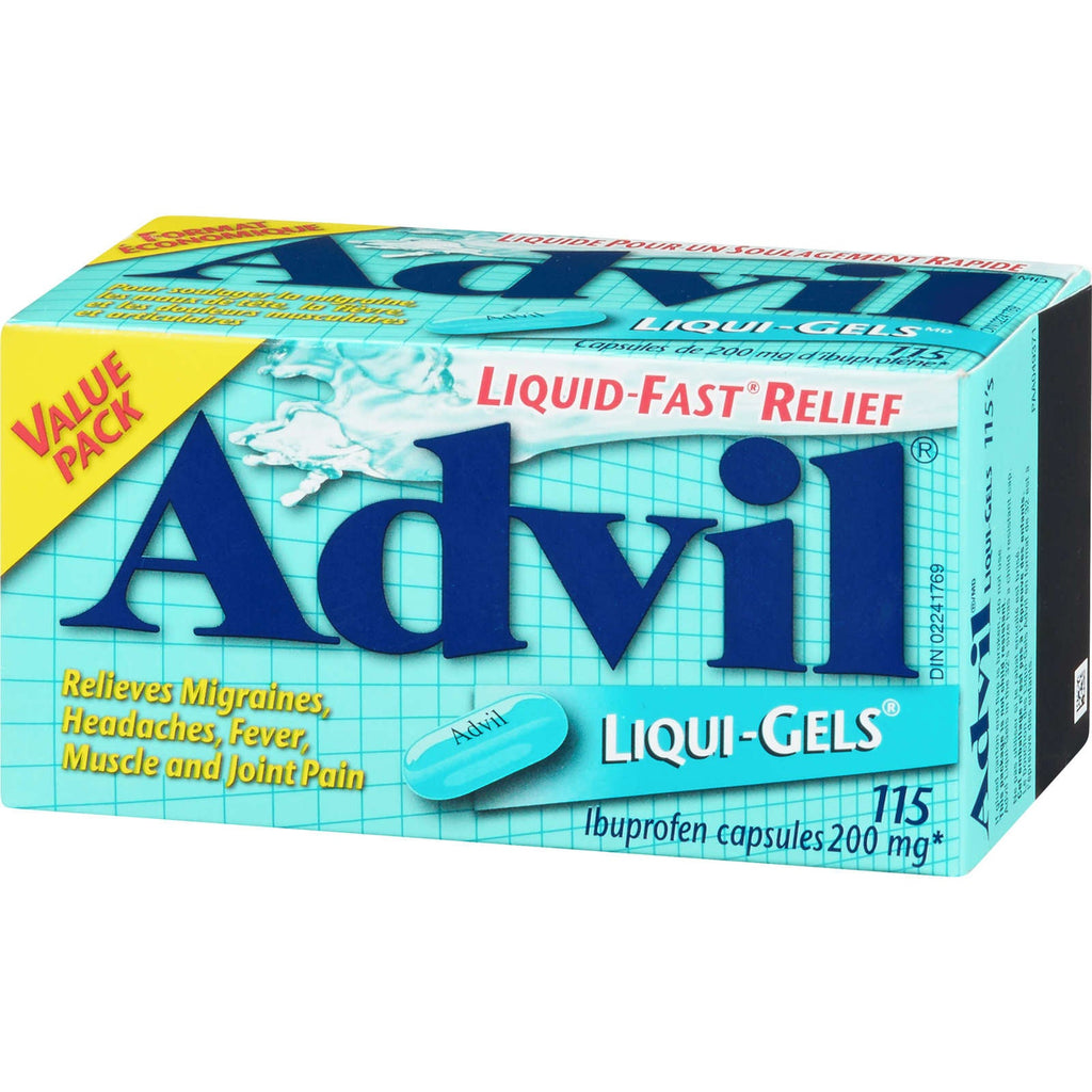 Advil Regular Strength Liqui-Gels Ibuprofen Capsules for Headaches and Pain Relief, 200 mg, 115 Count