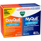 DayQuil Cold & Flu Multi-Symptom Relief Liquid Capsules + Vicks NyQuil Cold & Flu Multi-Symptom Relief Liquid Capsules, Total 48 Count