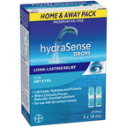 hydraSense Eye Drops, For Dry Eyes, Fast and Long-Lasting Relief, Preservative Free, Naturally Sourced Lubricant, 2 x 10 mL