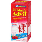 Children's Advil Fever and Pain Relief Ibuprofen Oral Suspension, Dye Free, Blue Raspberry, 100 mL