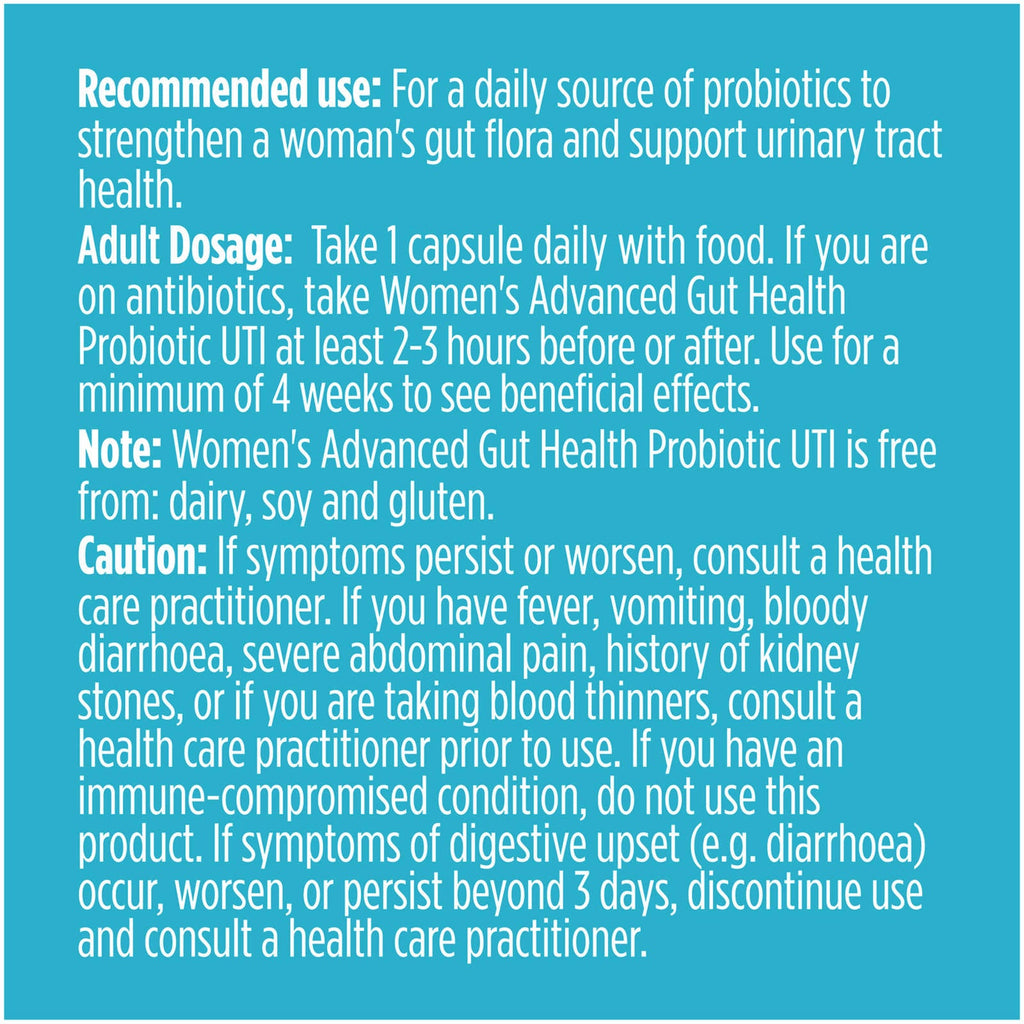 Advanced Gut Health Probiotics for Women UTI 50 Billion CFU, 15 Diverse Strains