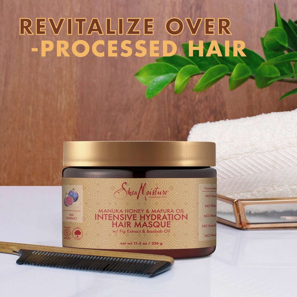 Intensive Hydration Hair Masque hair treatment for dry, damaged hair Manuka Honey & Mafura Oil deep conditioning treatment with fig extract 326 g