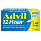 Advil 12 Hour Tablets for Extended Pain Relief, 600 mg Ibuprofen, 52 Count