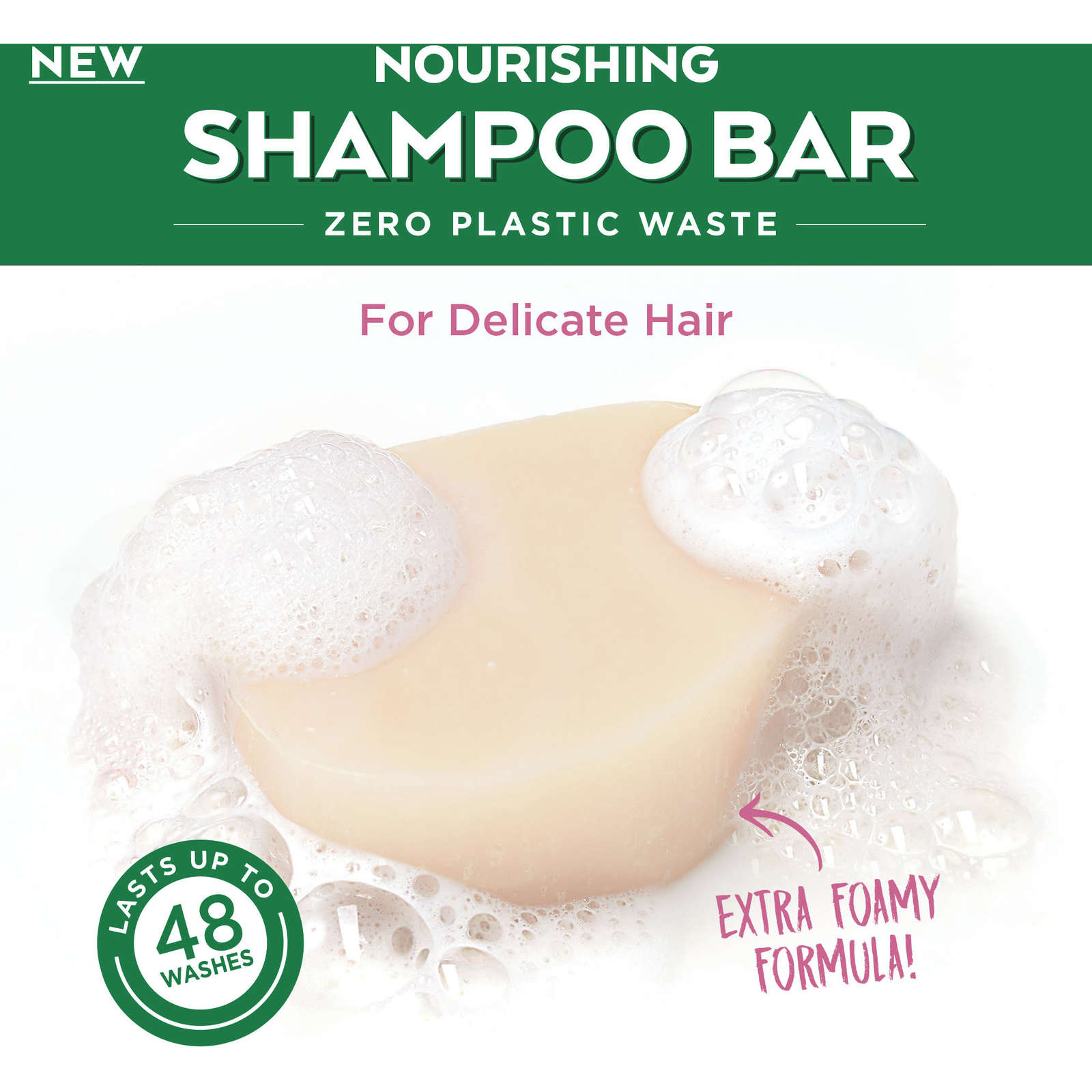 Garnier Whole Blends Oat Delicacy Softening Shampoo Bar for Delicate Hair, Zero Plastic Packaging, Preservative Free, Silicone Free, Soap & Dye Free, with Rice Cream and Oat Milk, 60G