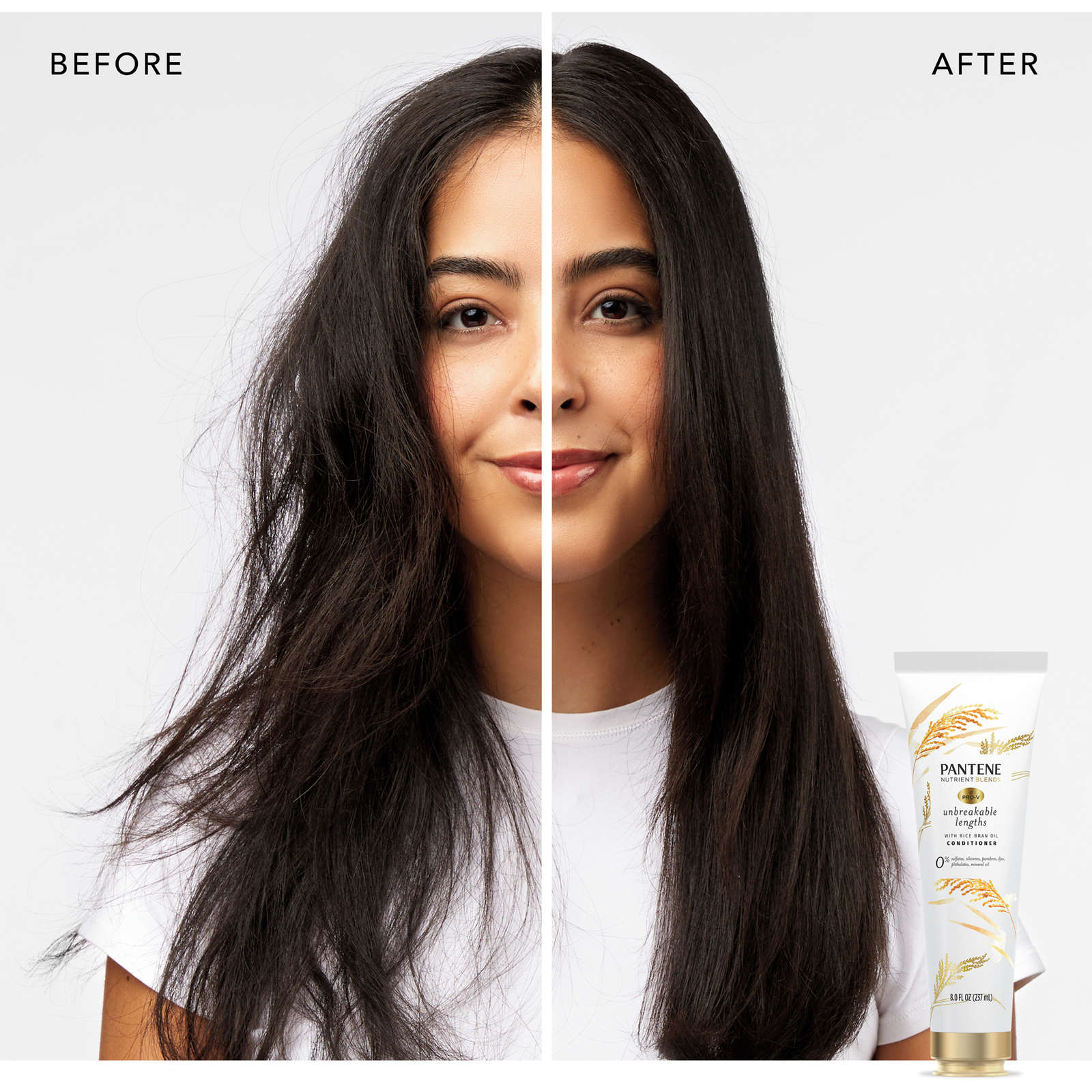 Sulfate Free Conditioner, Anti Breakage for Medium or Long Hair with Rice Bran Oil, Safe for Color Treated Hair, Nutrient Blends
