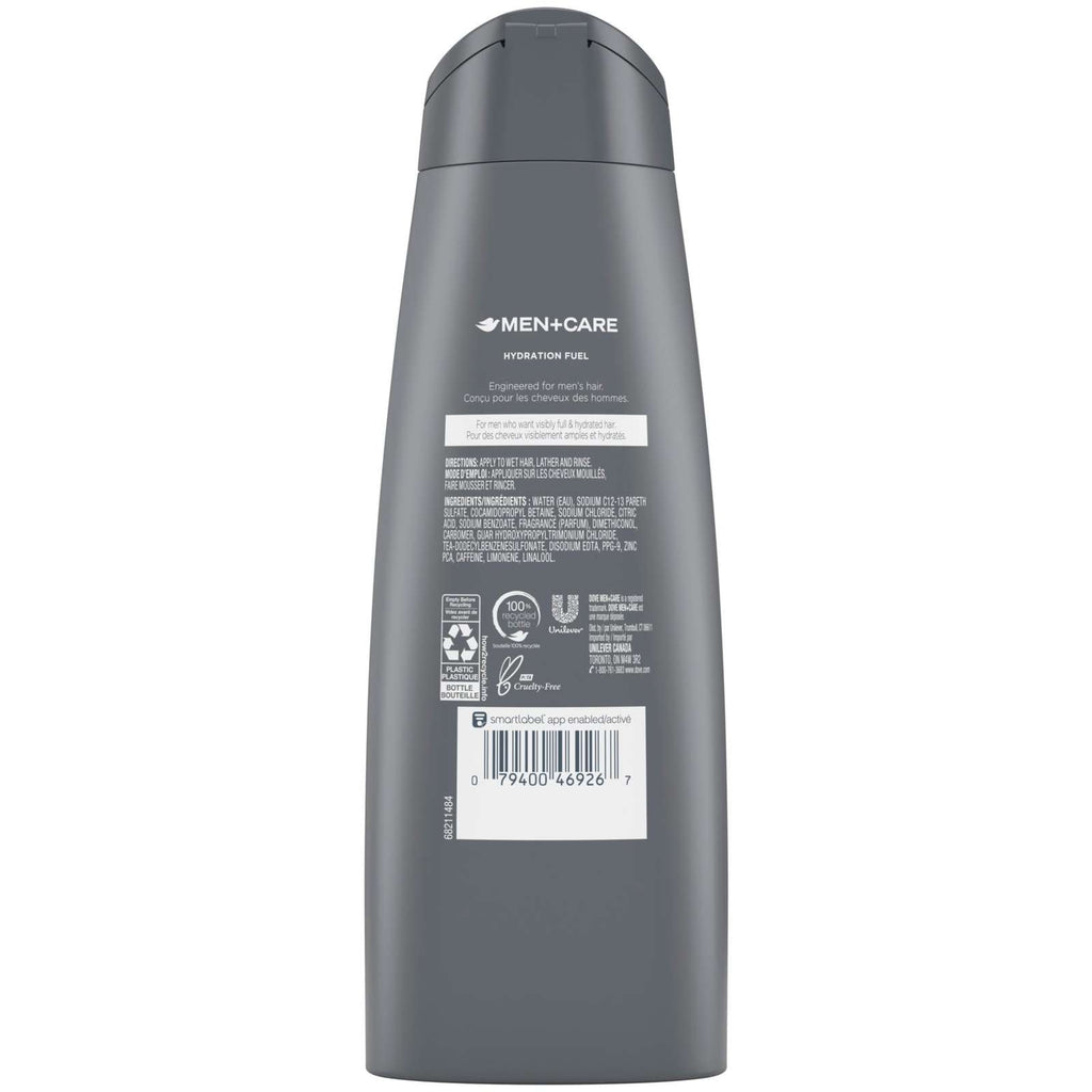 Dove Men+Care 2 in 1 Shampoo and Conditioner with conditioning actives Hydration Fuel fortifies with every wash 355 ml