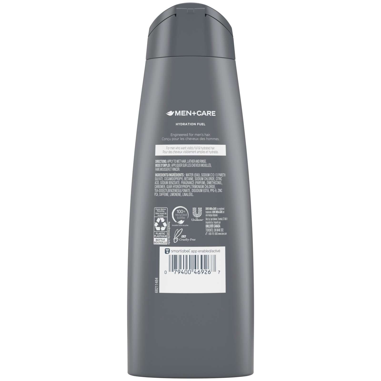 Dove Men+Care 2 in 1 Shampoo and Conditioner with conditioning actives Hydration Fuel fortifies with every wash 355 ml