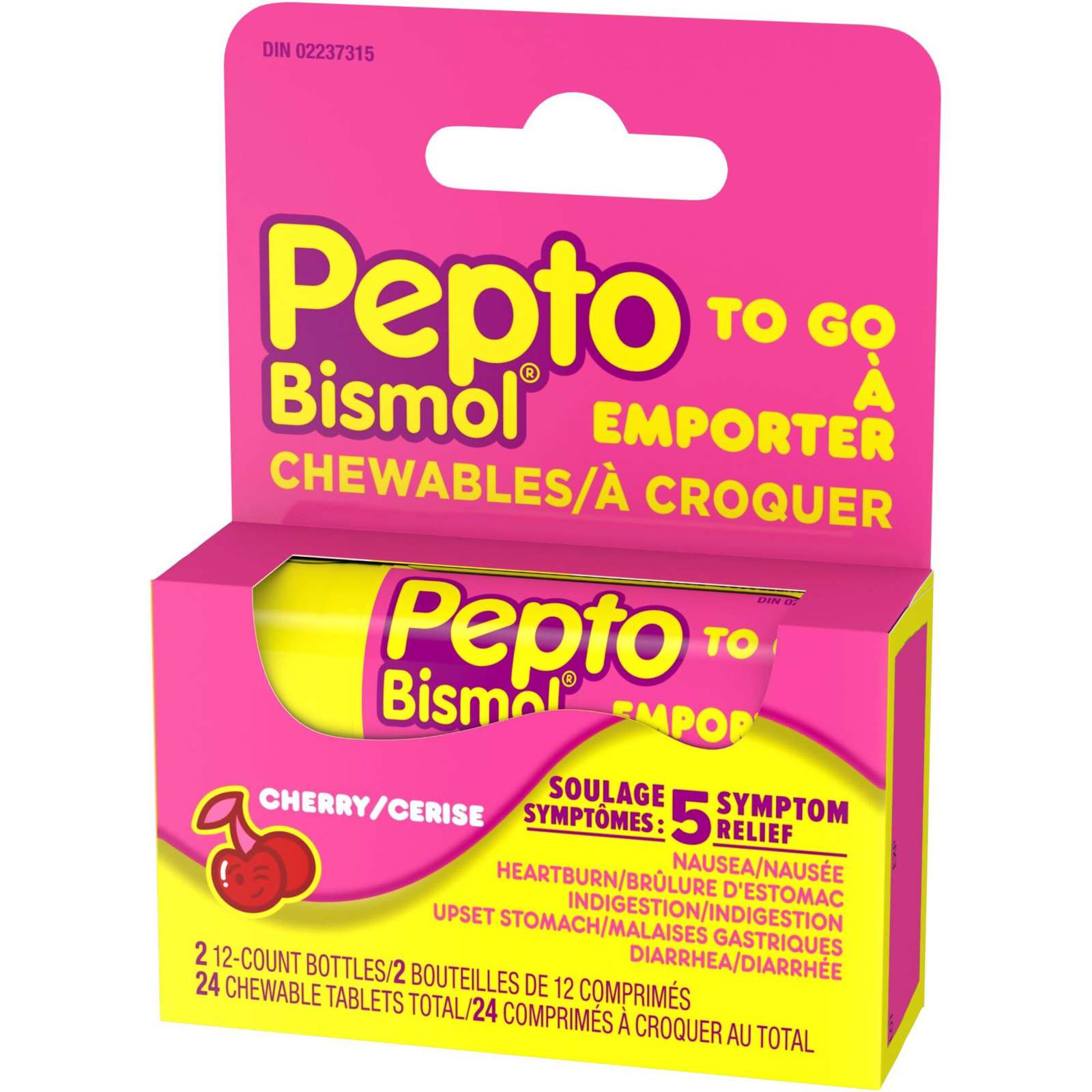 Cherry Chewables for Nausea, Heartburn, Indigestion, Upset Stomach, & Diarrhea Relief 24 ct