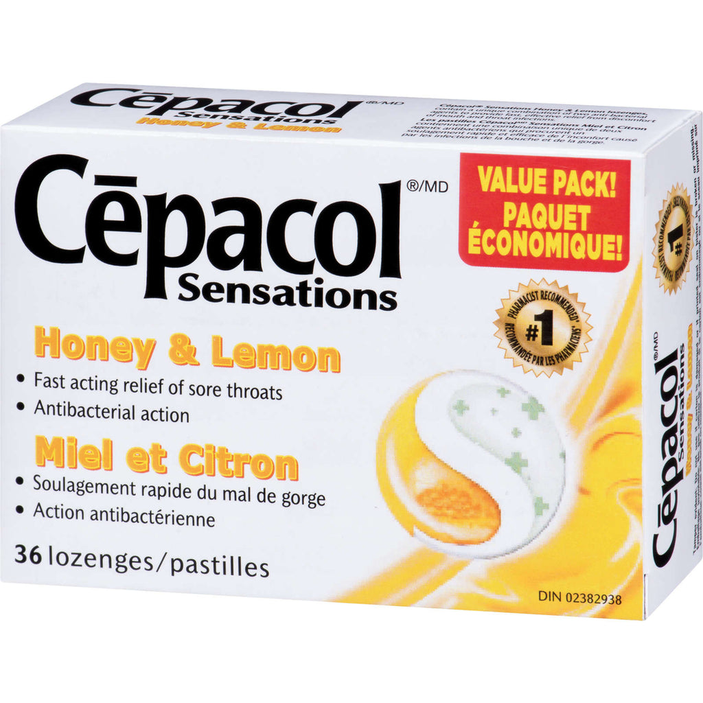 Cepacol® Sensations Honey and Lemon, Sore Throat  Lozenges, 36 ct