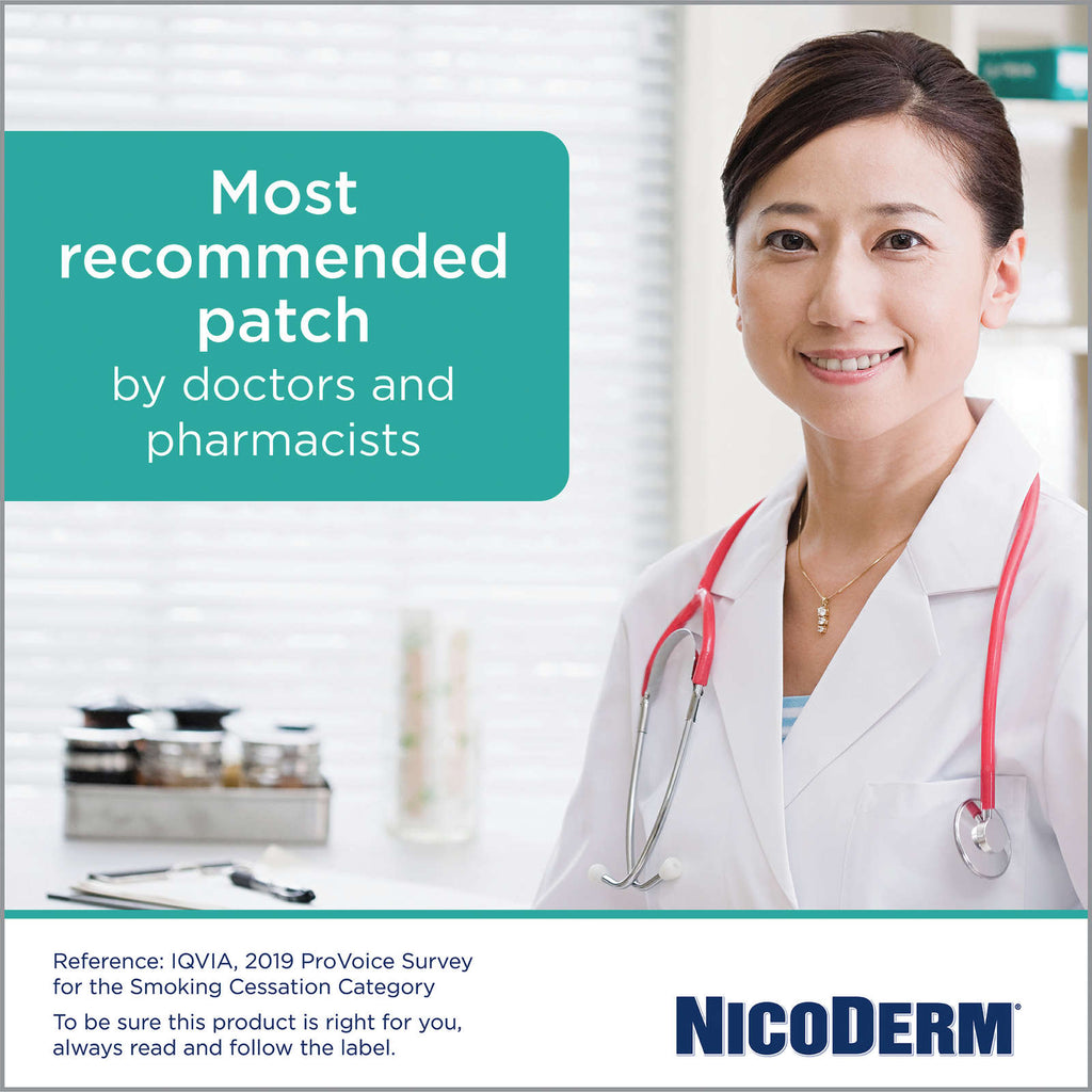 NICODERM® Stop Smoking System, STEP 1, 14 clear patches (one patch daily) 21 mg/day