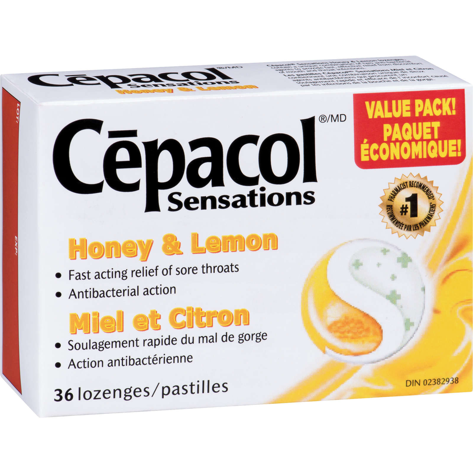 Cepacol® Sensations Honey and Lemon, Sore Throat  Lozenges, 36 ct