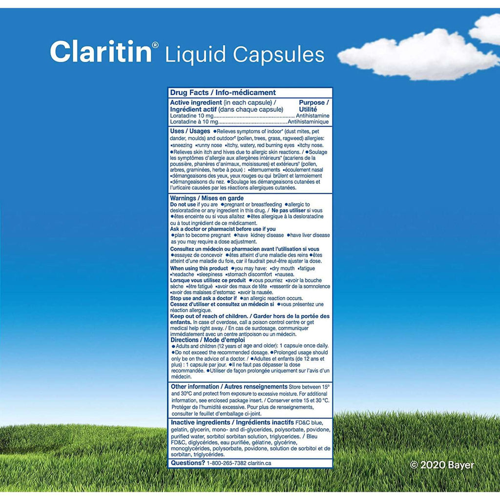 Claritin Liquid Capsules Allergy Medicine, Fast-Acting 24-Hour Non-Drowsy Relief 10 mg, 40 Capsules