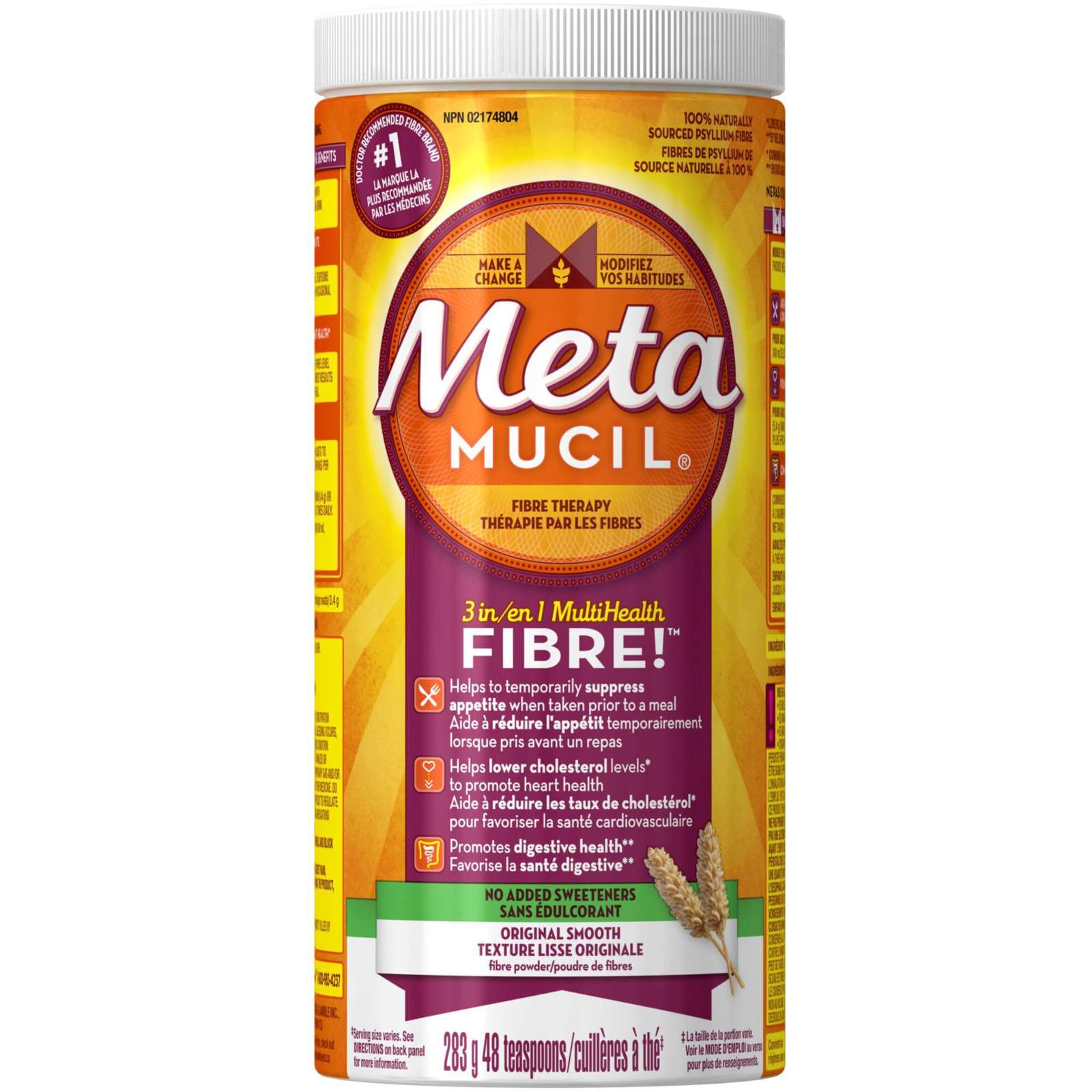 3 in 1 MultiHealth Fibre! Fiber Supplement Powder, Original, 283 g