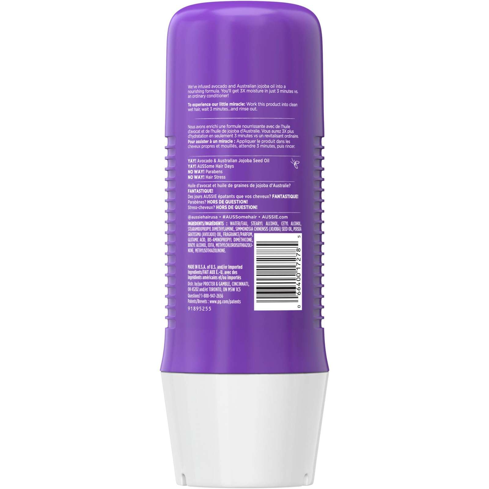 Dry Hair Repair - Aussie Paraben-Free Miracle Moist 3 Minute Miracle w/ Avocado, 236 mL