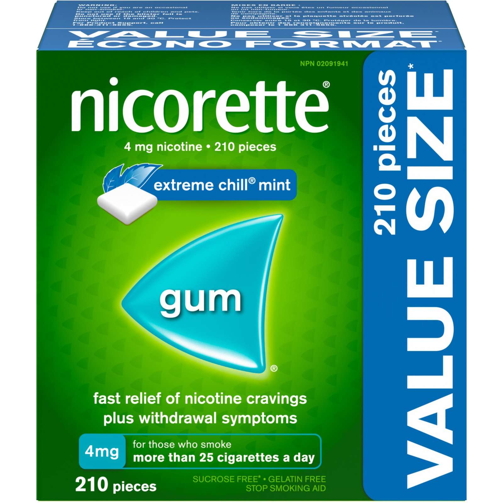 Nicotine Gum, Quit Smoking Aid, Extreme Chill, 4 mg