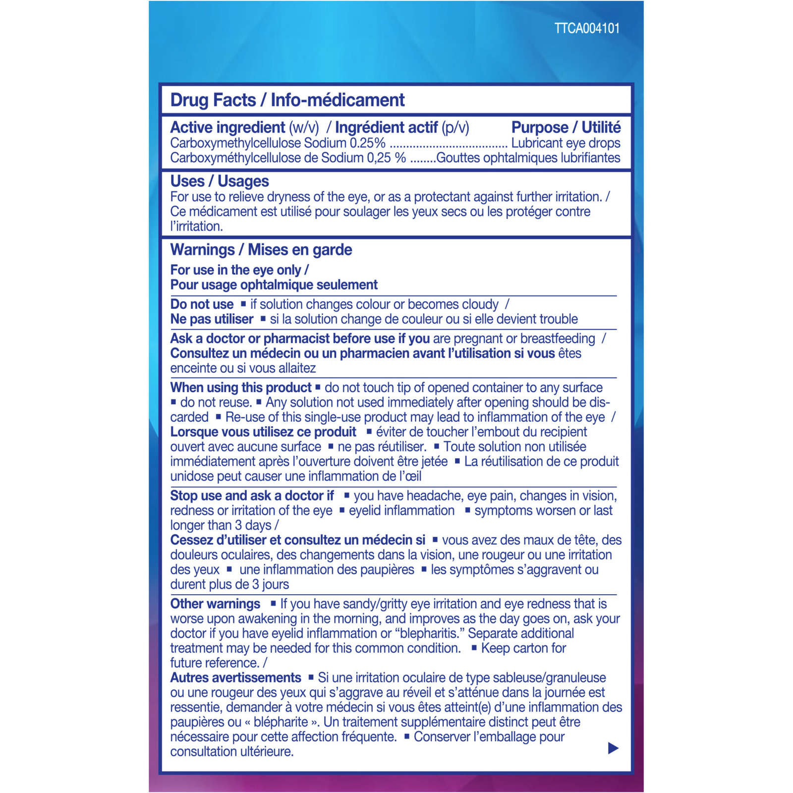 Lubricant Eye Drops Single use