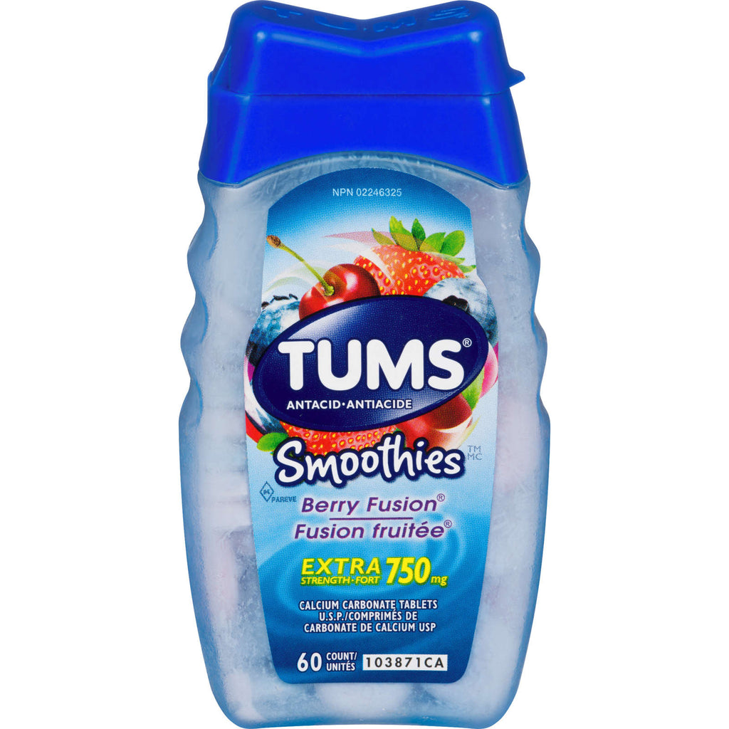 Tums Extra Strength Smoothie Berry Fusion 60 count