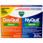 DayQuil Sinus Liquid Capsules + Vicks NyQuil Sinus liquid Capsules, Total 24 Count
