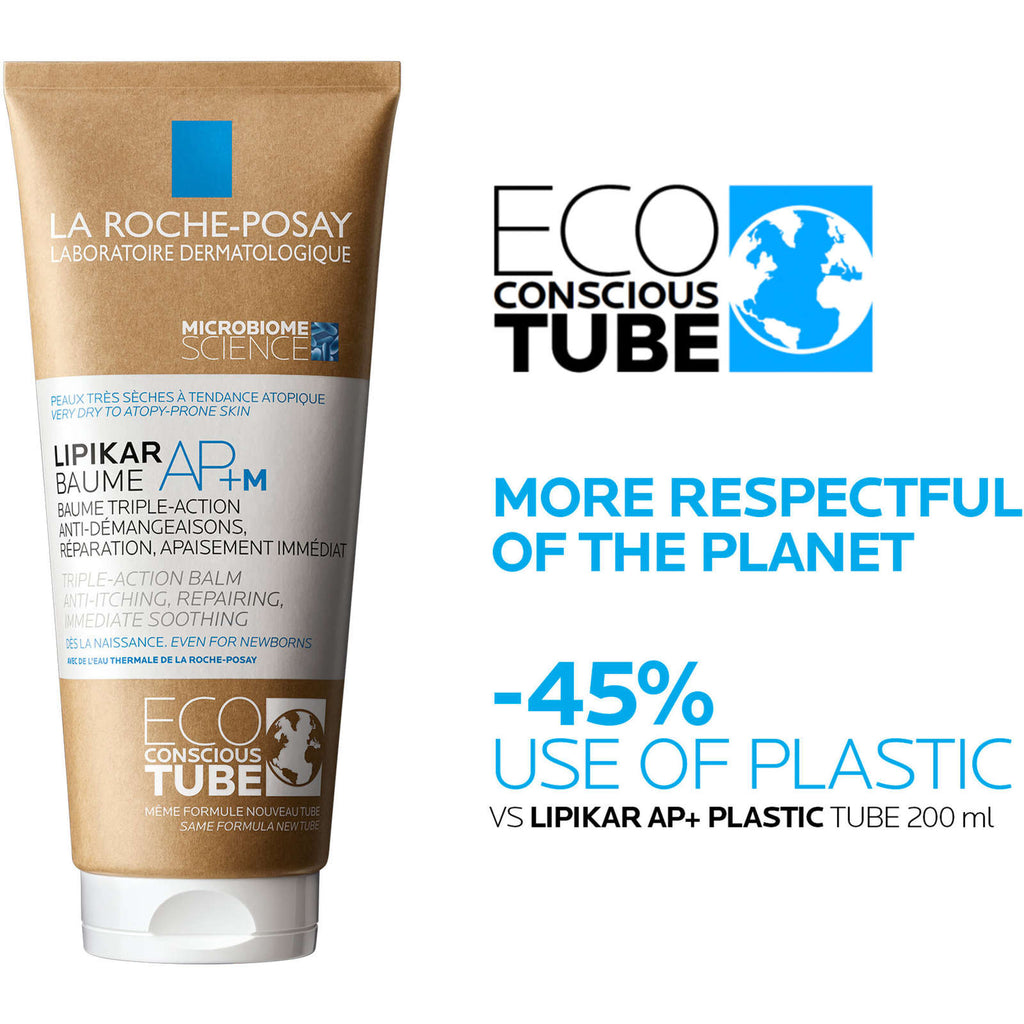 Lipikar Baume AP+M Body Cream for Dry & Eczema-Prone Skin, with Shea Butter & Niacinamide, Dermatologist Tested & Suitable for Sensitive Skin, Eco-Conscious Packaging