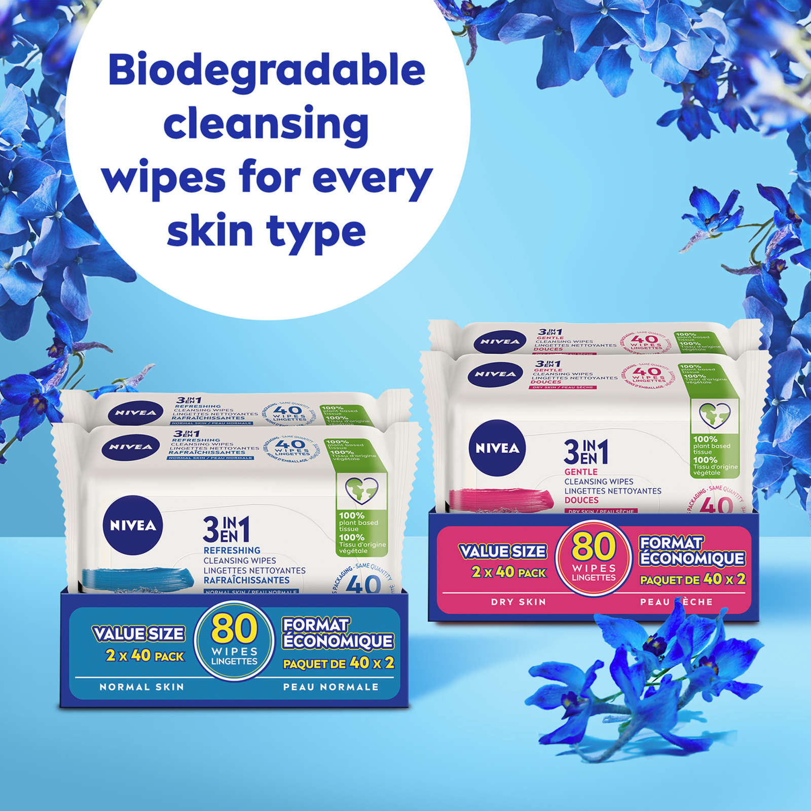 3-IN-1 Biodegradable Normal Skin Cleansing Wipes