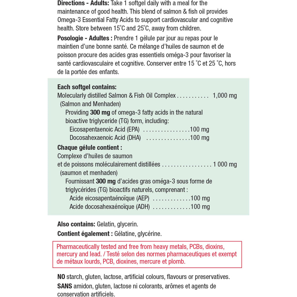 Laboratories  Salmon & Fish Oils Omega-3 Complex Softgels, 1,000 mg