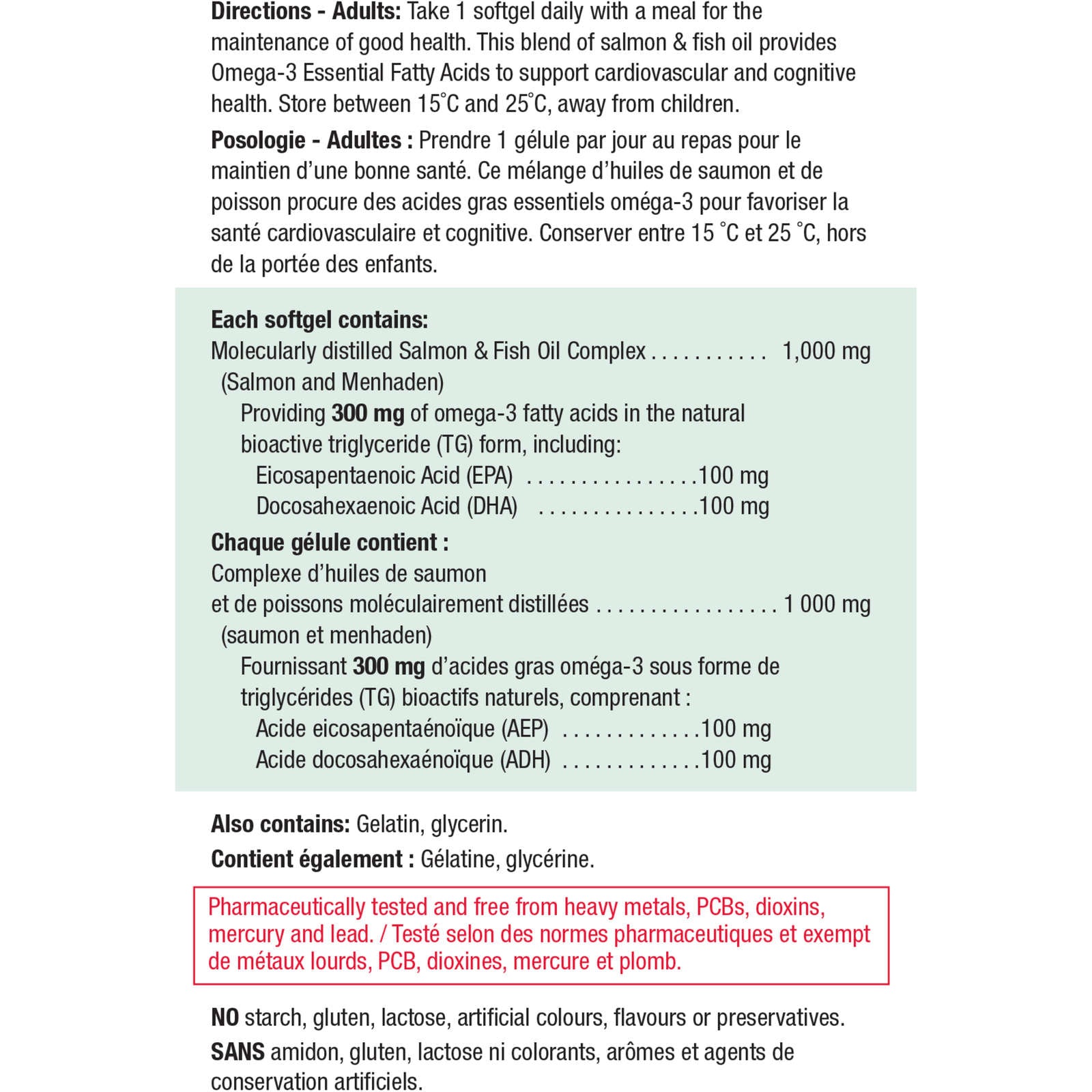 Laboratories  Salmon & Fish Oils Omega-3 Complex Softgels, 1,000 mg