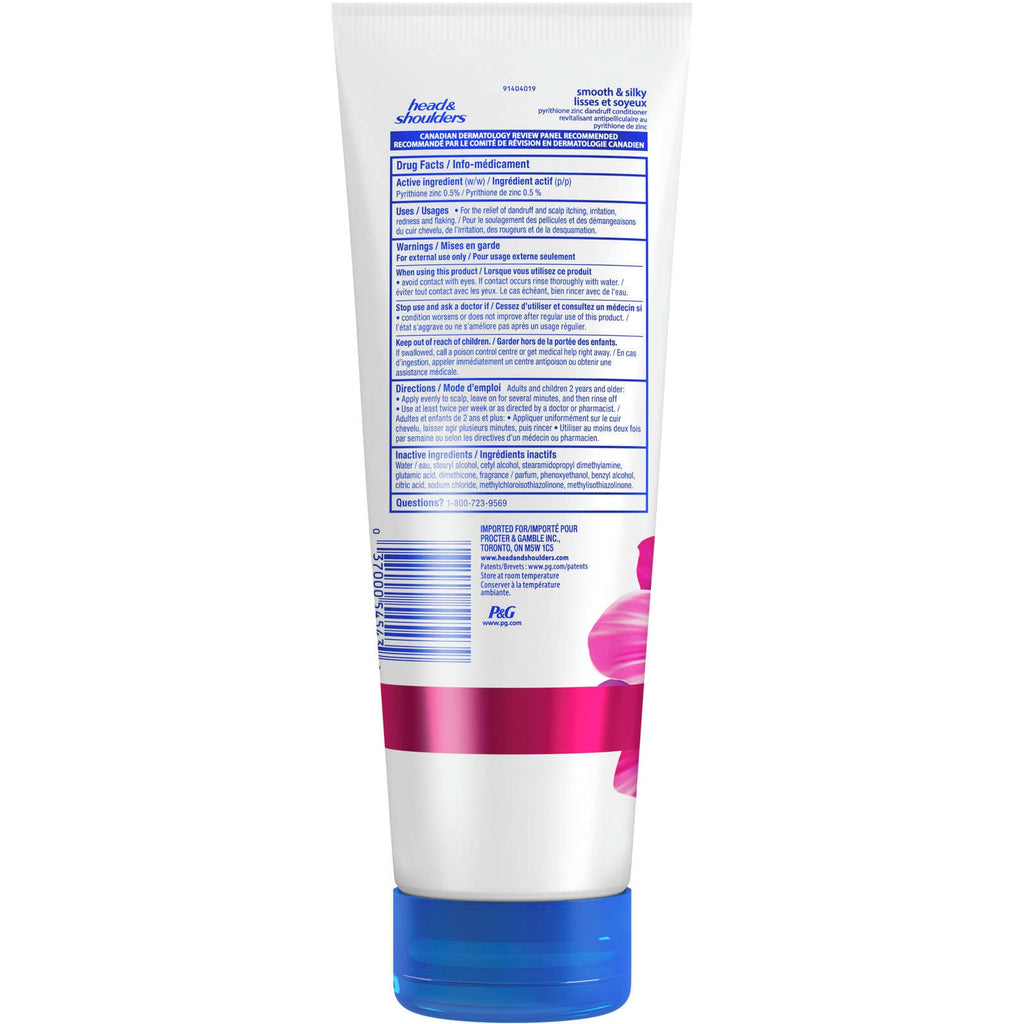 Head and Shoulders Smooth and Silky Dandruff Conditioner, 315 mL