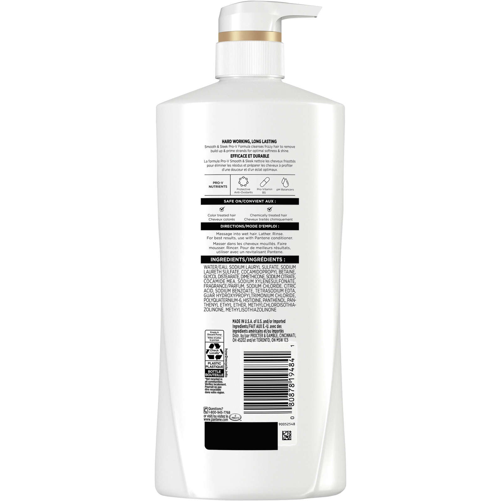 PRO-V Smooth & Sleek Shampoo, 17.9oz/530mL