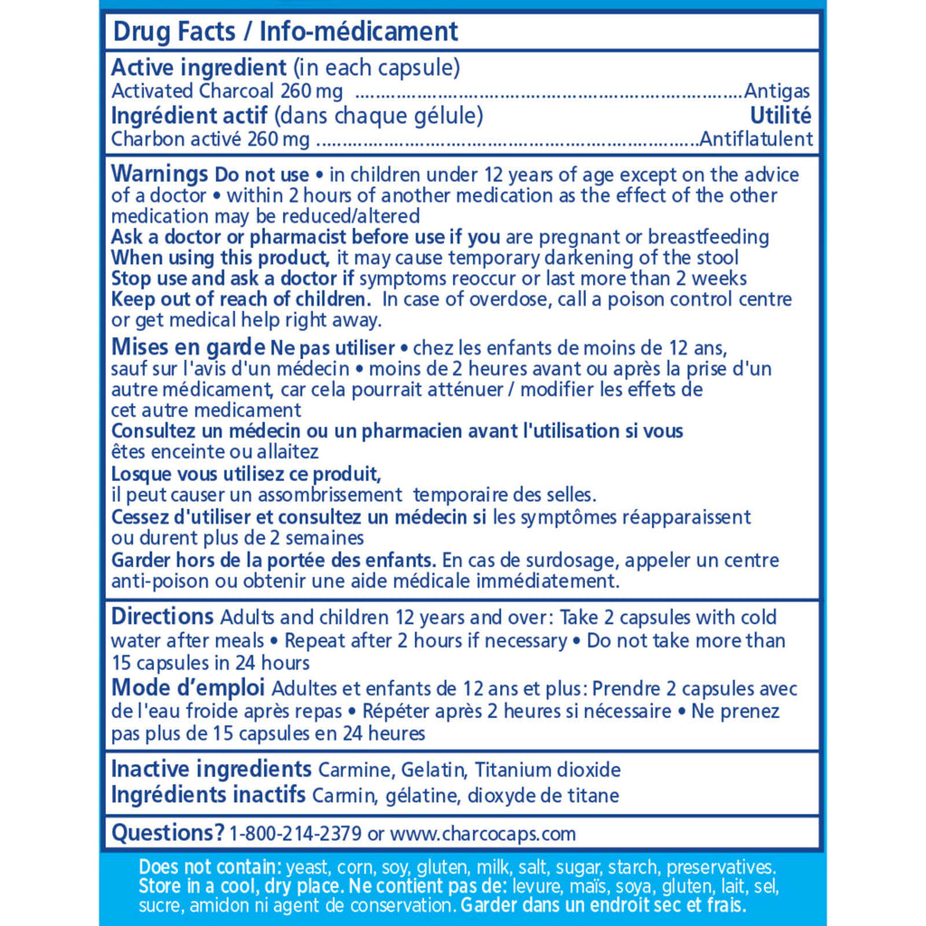 Charcocaps Anti-Gas Detoxifying Formula