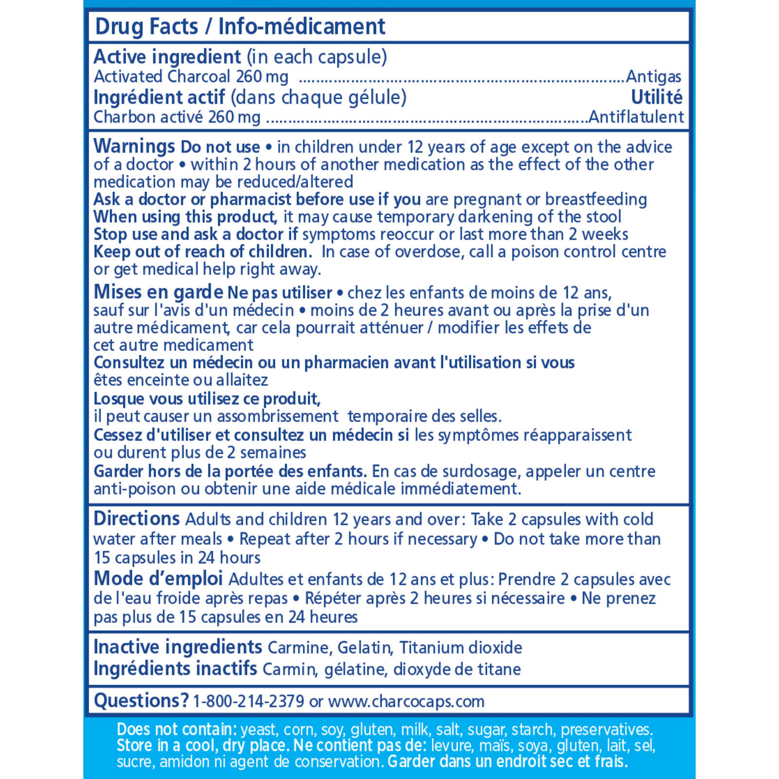 Charcocaps Anti-Gas Detoxifying Formula
