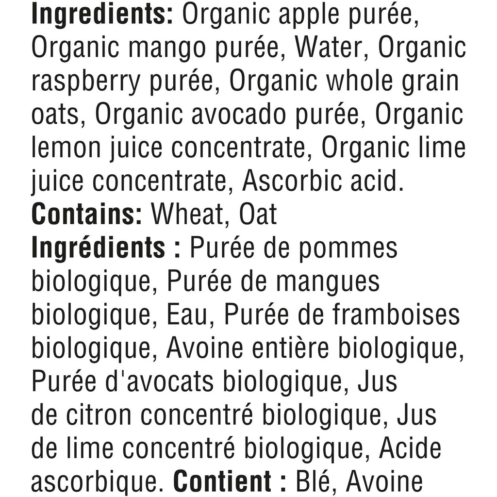 Organic Toddler Purée Apple Mango Raspberry Avocado Oat