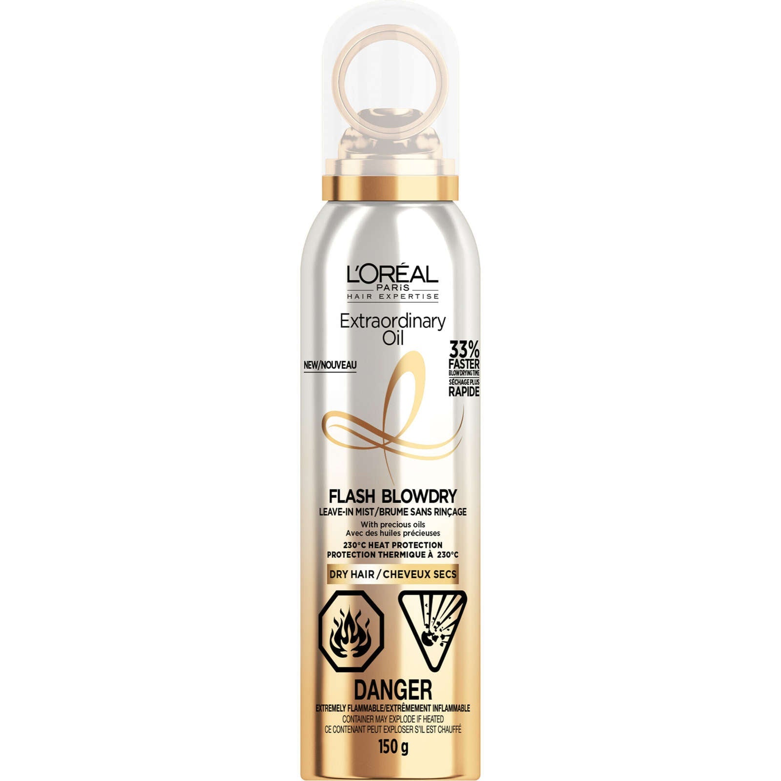 L'Oreal Paris Extraordinary Oil Flash BlowDry Leave-In Mist, With Precious Oils, heat protection, For Dry hair