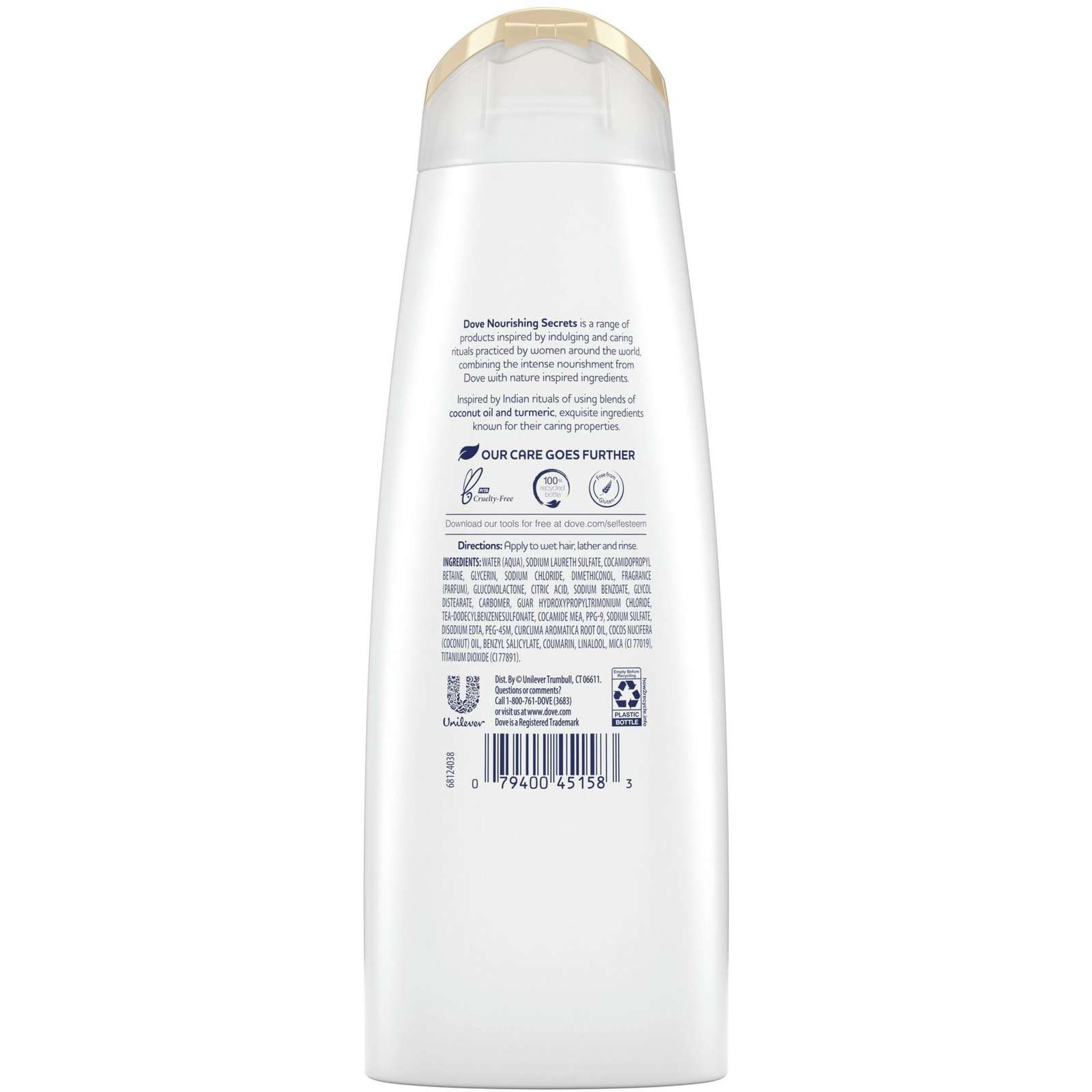 Dove Nourishing Secrets Shampoo for damaged hair Repairing Ritual with coconut oil and turmeric 355 ml